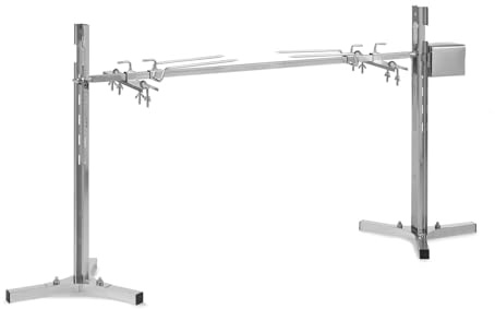 Klarstein Girarrosto Elettrico per Barbecue 12W, Gira Maialino, Spiedo con Altezza Regolabile, con 3 Piedi in Acciaio Inox