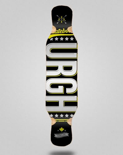 Urgh Skateboard Longboard Deck 46x10 OG Black Yellow
