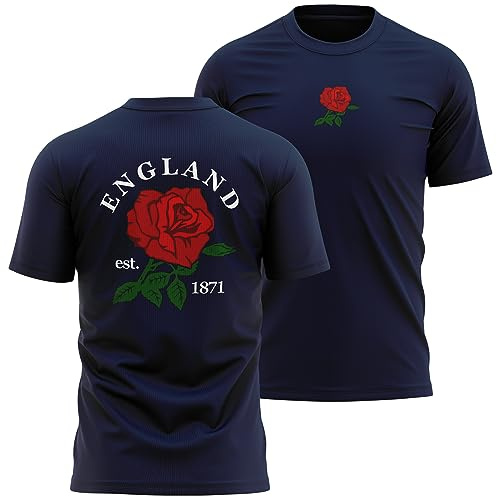 England Supporters Rugby T Shirt Mens English 1871 England Rose Badge Tee