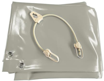 Bâche hivernage Piscine 8,4 x 3,6 m - Dimensions bâche : 9,1 x 4,3 m - Toile PVC 640 g/m² Gris - Couverture Hiver