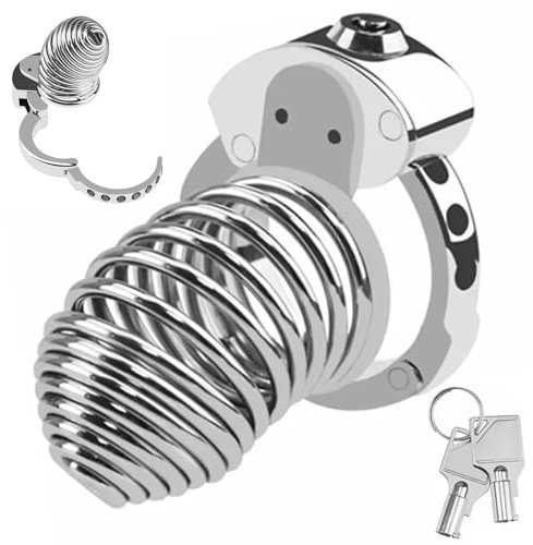 ZWFUN Peniskäfig Metall Chastity Cage Männer Male Edelstahl einstellbare Größe Keuschheitskäfig für Herren SM Sexspielzeug Penis Cage Bondage Cock Gerät Keuschheit Sex Spielzeug für die Männer