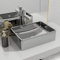 AUVYI Gästetoilette Waschbecken 41x30x12 cm Keramik Silbern Aufsatzwaschbecken Waschbecken Gäste WC Möbel Handwaschbecken Dekoratives Badezimmer Waschraum Kosmetikraum Garage
