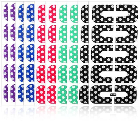 Oruola Lot de 100 pochoirs pour vernis à ongles - Portable - Aide au vernis à ongles - En forme de pois - Réutilisables - Accessoires de base pour le nail art