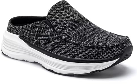 OrthoComfoot Women's Orthopedic Slip On Walking Shoes: Plantar Fasciitis Orthotic Arch Support Foot Pain Relief Heel Spurs Hammer Toes Dress Shoes, Outdoor Driving Travel Loafers Shoes Black Size 8