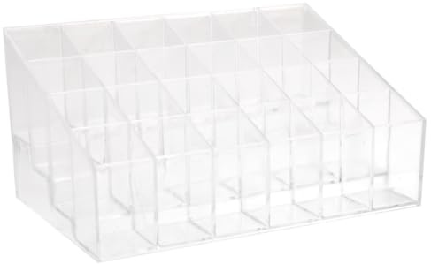 Beaupretty Soporte Pintalabios Acrílico Transparente Compartimentos Organizador Cosméticos Maquillaje para Tocador Hogar Profesional