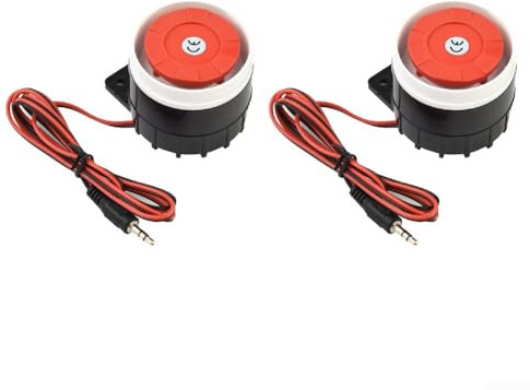 Laute Innensirene Gleichstrom, 12 V, 120 dB, 2er-Pack, kabelgebundener Alarm-Summer für Haussicherheitssysteme, hohe Dezibel-Soundausgabe, geeignet für geschäftliche und industrielle Nutzung
