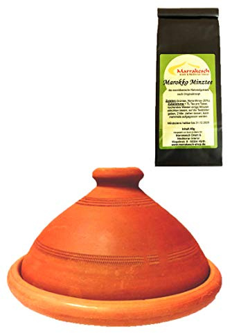 Set da pezzi, Original Tajine tagine + Marocco Minztee, Argilla, Ø 35cm