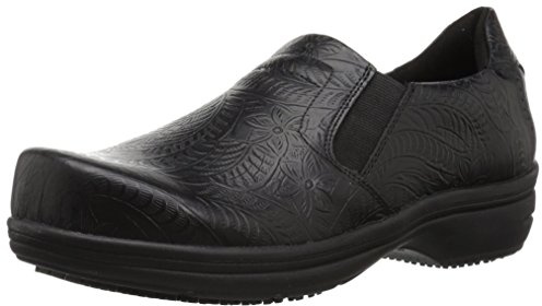 Easy Works womens Bind Health Care Professional Shoe, Black Embossed, 8.5 Wide US