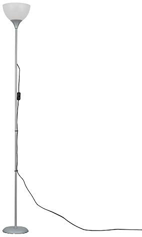 MiniSun | Modern Silver Uplighter Floor Lamp with a White Shade | Floor Lamps & Torchieres, Home Décor & Improvement Essential