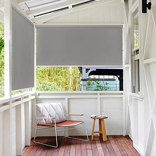 HENGMEI Toldo Vertical para Balcón y Terraza, Protección Solar Exterior, Gris, 140 x 140 cm