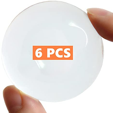 SUCCESS Door Stopper(6pcs, 5cm), Clear Rubber Door Stops Wall Protector, Self Adhesive Door Handle Knob Wall Shield Bumper Guard for Fridge Cabinets Headboard(Round)