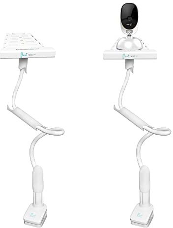 Flexi Twist Pro - Supporto universale per baby monitor, sicuro con cinghie e morsetto ai mobili, senza fori, supporto flessibile per baby monitor