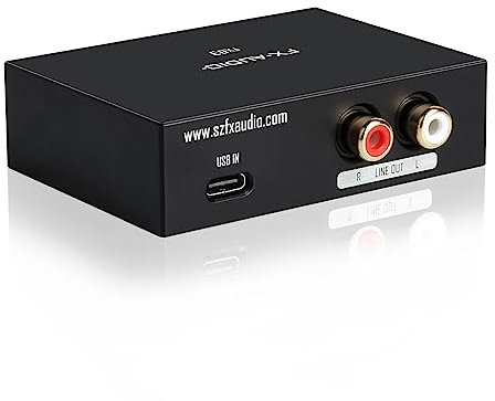 FX-Audio- FX03 384Khz DAC Decorder USB-C zu RCA Digital zu Analog Audio Konverter Unterstützt DSD 256 PCM 32Bit für Set-Top Box,Handy,Computer,Game Machine