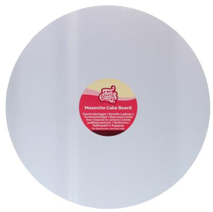 FunCakes Masonite Cake Board Rotondo Ø25 cm - Bianco Cake Board rotondo, Base per presentare le torte, qualità, Aspetto lussuoso, 1 pezzo