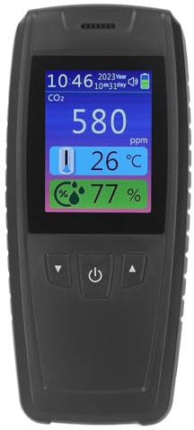 Carbon Dioxide Detector, Handheld CO2 Monitor 3 in 1 Carbon Dioxide Detector Temperature Humidity Monitor for Indoor, Indoor Air Quality Meters