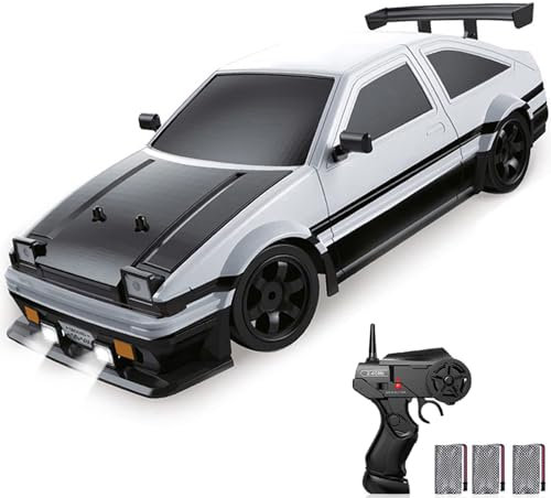 Goolsky Voiture télécommandée RC Drift Car Racing - Échelle 1:16 - 2,4 G - Voiture de course 4 roues à grande vitesse - Avec lumières LED - Fonction de pulvérisation
