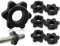 Lhbwhiz 6 Stück Kurzhantel-Sechskantmutter,Anti-rutschfeste Schnellverschlus Hantelverschlüsse,Sternverschlüsse Langhantelklammern,Kunststoff Hantel Clips,für Training Sport(Schwarz,25mm)
