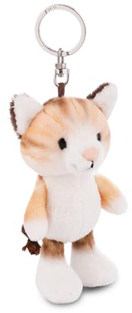 NICI Llavero Gato 10cm marrón - Colgante Animal de Peluche - para Colgar en la Llave, Bolso, Mochila, y Mucho más, para niños y Adultos, una óptimo Idea de Regalo