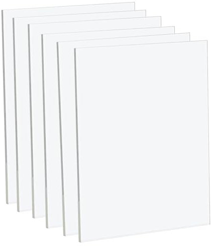 GSHUR Confezione da 6 fogli in acrilico trasparente, formato A3, 42 x 29 cm, in plastica acrilica trasparente, spessore 1 mm, per decorazioni, display, cornici, dipinti