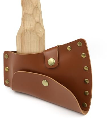 Vastsea Gaine de Hache, Gaine de Protection en Cuir pour Hache, pour Tête de Hache avec Boucle réglable, Housse de Protection, Accessoires de Camping, Bûcheron,pour Extérieur Camping