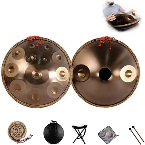 Handpan Drum, Tamburo Per Handpan Da 22 Pollici, Percussioni Armoniche, Tamburo In Acciaio 432HZ, Con Supporto Per Handpan, Custodia Per Handpan(9Notes)