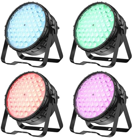 BETOPPER 54x4W RGBW LED PAR Stage Light, High CRI Ra>90, 5000lm DJ Uplight with DMX 4/8CH, Sound Activated, Auto & Master-Slave, for Wedding, Church, Studio & Live Show，4 Pack