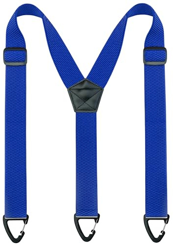 JEMYGINS Tirantes para hombre al aire libre tipo Y longitud ajustable con hebilla triangular antideslizante, azul, M