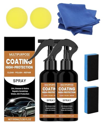HUVZOR 2PCS 100ml,vernice per auto 3 in 1,spray rapido con liquido lucida e protezione,rivestimento per auto,spray per lucidatura rapida contro graffi