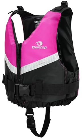 Owntop Ayuda a la Flotabilidad para Adultos, Chaleco de Natación Ligero, Chaleco de Flotabilidad Ajustable con Correa de Entrepiema para Kayak, Pesca y Paddle Surf （Rosa，M-L）