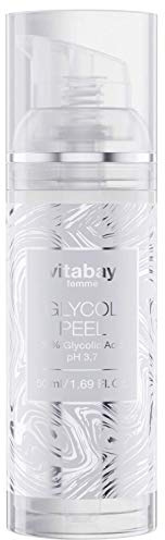 Vitabay Glycol Peel 50 ml • Chemisches Peeling Gel • Gesichtspflege • Mit Grüner-Tee-Extrakt • Verbessert die Hautstruktur • 10% Glykolic Acid • pH 3,7 • Made in Germany