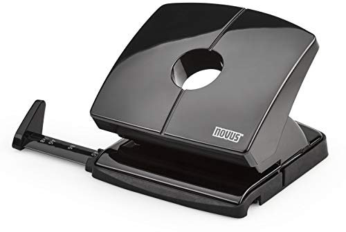 Novus B 220 Papierlocher (20 Blatt, mit Anschlagschiene, Metall/Kunststoff) schwarz