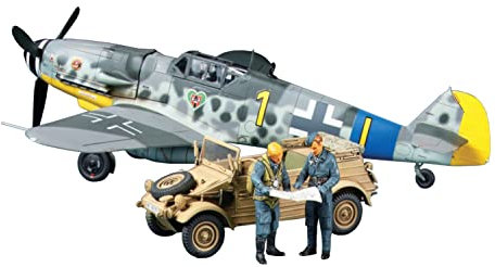 TAMIYA 25204 1:48 Dt. BF109 G-6 & Kübelwagen 82 - Modellbausatz,Plastikbausatz, Bausatz zum Zusammenbauen, detaillierte Nachbildung