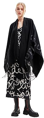 DESIGUAL PONCHO DONNA NERO