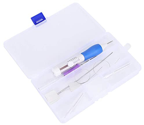 Magic Embroidery Pen Kit, Knitting Stitching Tool Punch Needle Set Embroidery Stitching Craft Tool TPR Handle DIY Sewing Threading Device for Embroidery Stitching Threaders