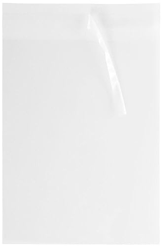 JAM PAPER Clear Cello Sleeves with Self Adhesive Closure - 100 Per Pack - 10 x 13