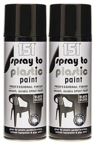 151 Spray To Plastic Paint Black Gloss, 200.00 g (Pack of 2)