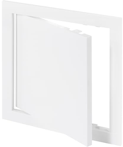 Vent Systems Trappe d'inspection en plastique ABS 200 x 200 mm – Plaque de plâtre, cloison sèche et placoplâtre – Couvercle blanc – Porte d'inspection – Porte de service pour maison, garage, maison