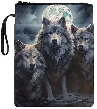 xixirimido Wolf Buchumschlag für Jungen und Mädchen, robuster Buchschutz für Taschenbuch, Hardcover, 22,9 x 27,9 cm