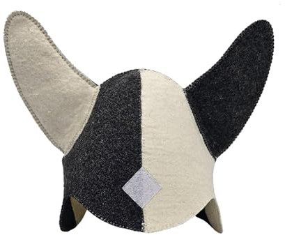 PRINZEPS Men's Viking Felt Sauna Hat – 100% Wool, Ideal for Sauna – Gifts for Men, White Grey