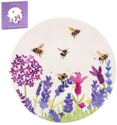 Lesser & Pavey Lavender & Bees Trivet For Kitchen & Home | Ceramic Trivets For Kitchen Accessories | Heat Resistant Trivet Rest For All Type of Pots and Kitchen Utensils - Jennifer Rose Gallery