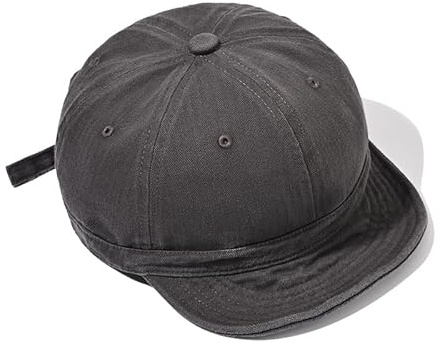 Clakllie Soft Short Brim Baseball Cap Flat Bill Snapback Cap Cotton Flat Brim Dad Hat Breathable Trucker Hats Low Profile Cap,BSAD2521-Grey
