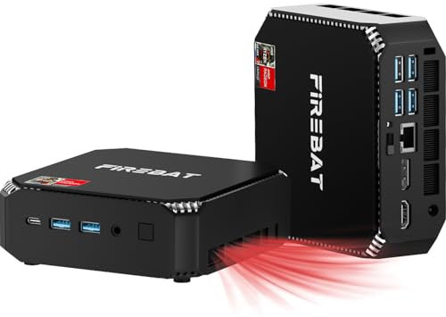 FIREBAT MiniPC Gaming, A-M-D Ryzen7 6800H (8C/16T, bis zu 4,7GHz), 16GB DDR5 4800 MHz, 512GB PCIe SSD, Radeon 680M WiFi6/BT5.2/2,5 G LAN/4K-Dreifachdisplay, Mini-Computer für Zuhause/Büro/Schule【A6】