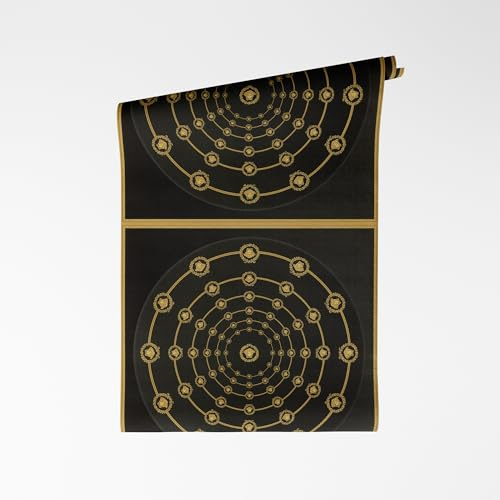 A.S. Création VERSACE VI I Love Baroque non-woven tapet – barock ornament med blommiga rankor, glänsande vinylyta, barocktapet, geometrisk tapet, 10,05 m x 0,70 m, svart/grå – 791755
