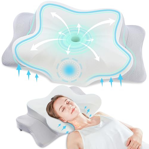 DONAMA Nackenkissen Memory Foam, Ergonomisches Kopfkissen, 6-Zonen