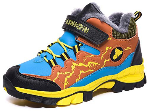 Bottes d'hiver fourrées garçons,neige imperméable antidérapante extérieur | Bottes d'hiver fourrées garçons.Tige imperméable,semelle antidérapante,réglable.Idéales école,randonnée,extérieur