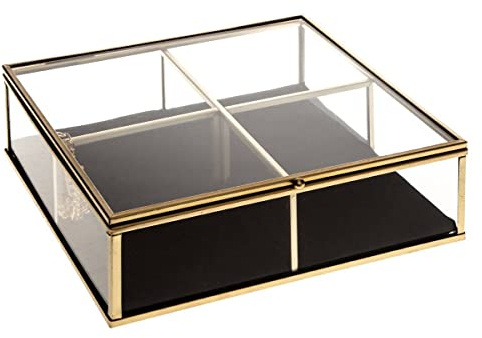 Atmosphera - Schmuckschatulle Gold - Glas - vergoldet - 20x6 cm - Gold