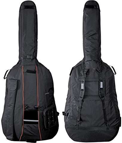 GEWA Contrabajo Gig-Bag Premium 1/4 - acolchado 10 mm, bolsillo para arco, correas de mochila, bolsillo de música