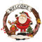 COM-FOUR® Couronne de Noël tressée - Couronne de Porte Welcome pour Noël - décoration de Noël - Couronne en Bois - Ø 25 cm (Père Noël-M)