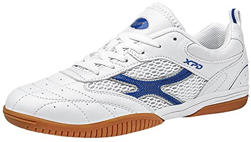 ZHENSI Tischtennisschuhe Herren Damen Indoor Sneakers Anti-Rutsch Leicht Atmungsaktiv Weich Für Kinder Erwachsene,Blau,46 EU