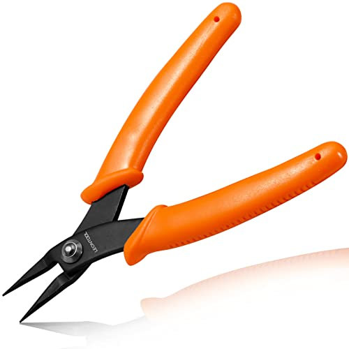 LEONTOOL Mini alicates de nariz redonda con mandíbulas lisas alicates de nariz de punta de 1 mm de diámetro alicates de punta de aguja flaca alicates precisión herramienta de fabricación de joyas